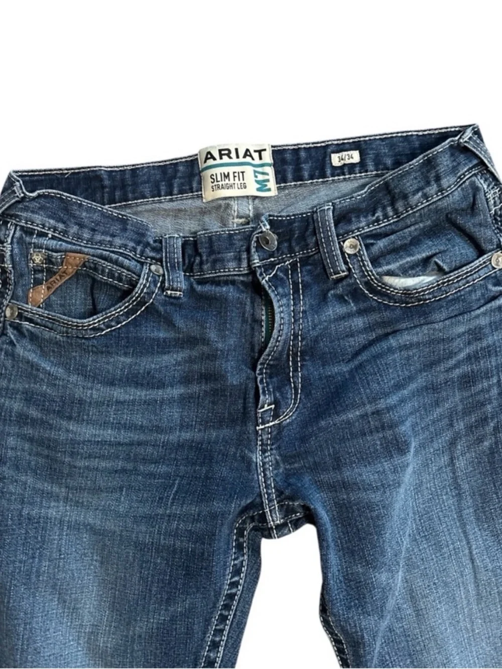 Ariat Men's M7 Silverton Dark Blue Straight Leg Jeans - Picture 2 of 16